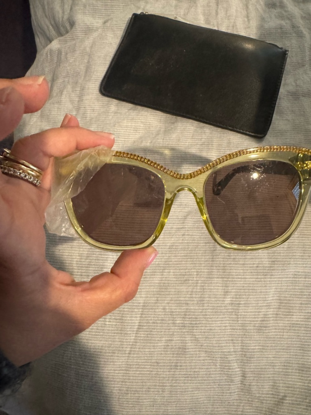 Stella McCartney green Sunglasses with Gold Trim